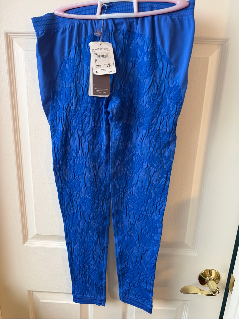 Adidas Royal Blue Seamless Textured Leggings
